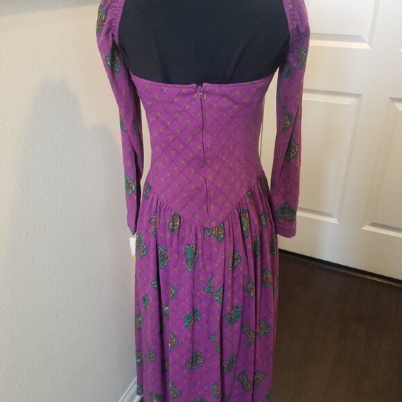 NWT Vintage Claudine Bueche  bustier top basque waist maxi floral  *Rare* sz 8 - Picture 3 of 10